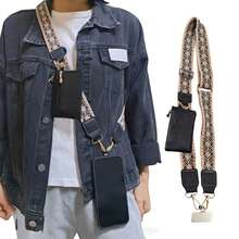 Correa de teléfono móvil cruzada con cremallera de junta universal, billetera ajustable, correa de teléfono celular para bolsos de mujer, estuche para auriculares - Marrón - Ver 2