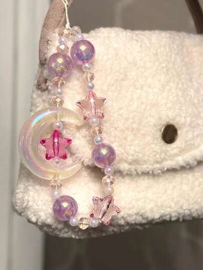 cordon de téléphone style perles phosphorescentes Y2K, breloque de téléphone, pendentif de sac