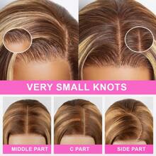 30 Inch Highlight Lace Front Wigs Human Blended Hair 4/27 Ombre Honey Blonde Wigs For Women 13x4 Frontal Lace HD Transparent Lace Wig 200% Density Colored Blended Hair Wig Pre Plucked Wig With Baby Hair - S4/27 - View 7