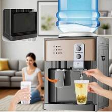 Dispensador de agua, dispensador de agua, dispensador de agua 3 en 1, agua caliente, fría y tibia, calentamiento instantáneo y rápido, temperatura constante automática, carcasa de acero inoxidable para evitar quemaduras, apagado automático antisecado, ahorro de energía, adecuado para botellas de agua de varios tamaños, base cerrada para evitar la contaminación del suministro de agua, mantiene limpia la fuente de agua, extraíble para limpieza, color champán, de alta gama, adecuado para cocina, encimera, dormitorio u oficina - Tipo de Enchufe A USA (110-127V) - Ver 1