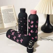1pc 2025 New Portable Elegant Large Capacity Stainless Steel Insulated Water Bottle, Suitable For Students - Red Wine Bottle - View 1