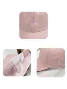 1 件马尾友好型遮阳帽，露背设计，可自由扎马尾，宽帽檐有效阻挡紫外线，透气防晒 - 多色 - 查看 10