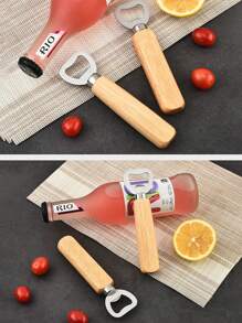 12/6/2/1 Piece Wooden Handle Bottle Opener - Solid Wood Design, Ergonomic Grip, Easy To Open Bottle, Suitable For Home Kitchen And Bar Party Use, Kitchen Bottle Opener | Natural Wood Surface Treatment | Durable Wooden Handle, Beer Bottle Opener, Halloween And Christmas Party Supplies