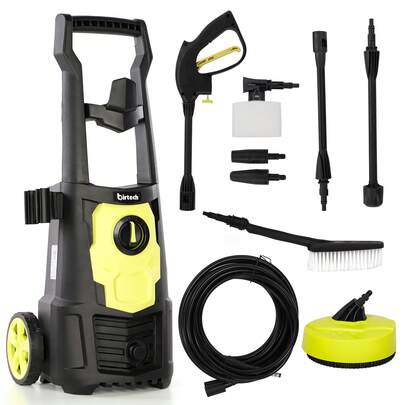 Pressure Washer, 1650W 135bar 450L/H Electric Jet Washer, Snow Foam Pressure Washer With Adjustable Spray Nozzle, High Power Washers For Patio Car Garden Yard