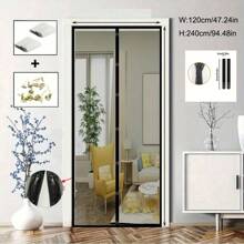AIYYIPA 1pc Magnetic Screen Curtain - Tear Resistant, Scratch Resistant, High Density Mesh, Enhanced Airflow, Hands-Free Entryway, No Drilling Required, Suitable For Living Room, Bedroom, Kitchen Partition Decoration, Home Air Control | Functional Design | Durable Polyester