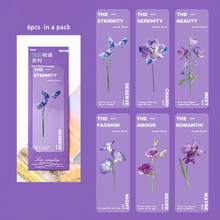 5pcs Nature Plants Bookmarks for Books Transparent Thin PET Page Marker Unique Reading Gift