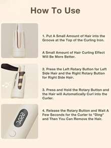 XBJ Curling Iron, 32mm Hair Curler, With Constant Temperature, Long-Lasting Styling Effect Hair Tools Heat, And It Won't Damage The Hair. It Also Prevents Scalding. It Is Suitable For Both Home And Travel Use And Can Create A Variety Of Hairstyles. Cruise Essentials Travel Essentials  Hair Care Hair Stuff.It Is A Fully Automatic Hair Curler. - 查看 7