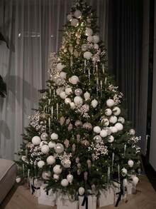 4/1 件圣诞雪花闪闪发光粉球圣诞树悬挂雪花装饰球圣诞派对背景装饰闪闪发光粉球白色闪闪发光雪球装饰适用于圣诞节和家居装饰 - 彩色 - 查看 5