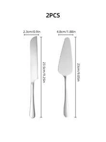 1pc/2pcs Stainless Steel Cake Spatula, Cake Knife, Dessert Knife, Bread Knife, Wedding Birthday Cake Server Bread Knife Pizza Shovel - Silver - View 10