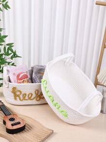 Cesto di immagazzinaggio intrecciato personalizzato su misura, fatto a mano, per giocattoli per bambini, cesto per il bucato, design carino per bambini, regalo per le feste, contenitore per la stanza del bambino, organizer per cosmetici e trucchi, multifunzionale, anti-muffa, decorativo, riutilizzabile, elegante, di alta qualità, colorato, moderno, personalizzato, unico, regalo ideale per lui, regalo ideale per lei
