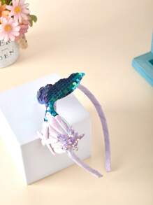 1 Pieza De Diadema Bonita De Dibujos Animados De Lentejuelas De Sirena Para Niños, Diadema Para Actuación Diaria En Escenario