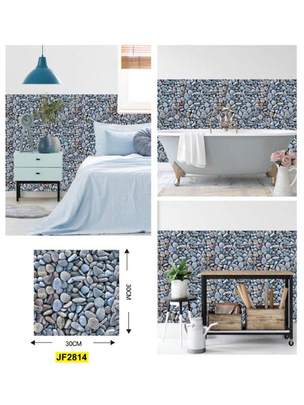 10/20pcs 3D Stone Peel And Stick Wall Tiles Stickers, Faux Stone Wall Panels, Self-Adhesive Brick Grain Wall Paste, For TV Background Wallpaper Decoration, Home Deco
