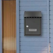 Wall-Mounted Top Lid Modern Letter Box  Equipped Lock And Two Keys Mailbox Letter Box - Black - View 9