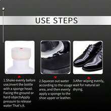 100ml Black Liquid Shoe Polish, Instant Shoe Shine, With Sponge Applicator, Suitable For Dress Shoes, Boots, Jackets