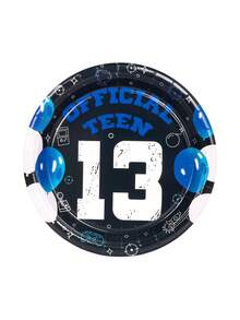 10 Stücke 13. Geburtstag Dekorationen für Jungen Blau Schwarz 13. Geburtstag Party Teller Becher offizielles Teenager 13 Geschirr für Teenager Jungen Glücklicher 13 Jahre alter Party Zubehör
