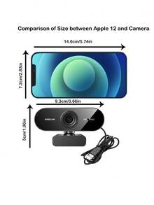 专业级 1080P 高清 USB 网络摄像头（带内置麦克风），适用于笔记本电脑和台式电脑，专为家庭在线课程、直播和高清视频会议而设计。