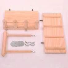 天然木制鸟栖木，鹦鹉玩具秋千梯，鸟笼栖木，宠物鸟玩具，玄凤鹦鹉和鹦鹉笼配件，鸟类健身游乐场 - 彩色 - 查看 5