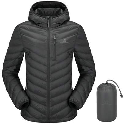 CAMEL CROWN Women's Lightweight Down Jackets Packable Puffer Jackets Hooded Quilted Winter Coat With Chest Pocket