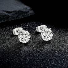 MDFUN 6 Pairs Stud Earrings Sets 3-8MM 18K Gold Plated Round 5A+ Cubic Zirconia Earrings CZ 6 Prong Ears Jewelry Women - B-白金3-8MM - 查看 6
