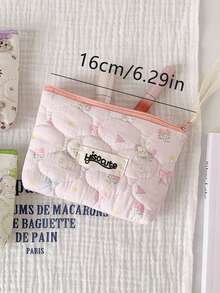 Cartoon Bear Quilted Coin Purse, Cute Mini Makeup Pouch, Bluetooth Earphone Case, Multi-Function Portable Coin Wallet - Multicolor - View 5