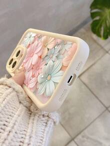 1pc Pink Flower Pattern Design Thick & Scratch-Resistant Camera Protection Shockproof Soft Silicone Phone Case Compatible With IPhone Apple 11 Pro Max, 12 Pro Max, 13 Pro Max, 14 Pro Max, 15 Pro Max, 16 Plus, 16 Pro Max, 16E, Galaxy A55, A15, S24 Ultra, Redmi, OPPO, Realme, VIVO, Infinix, Honor, OnePlus Waterproof Anti-Fall - Style 1 (1pc) - View 4