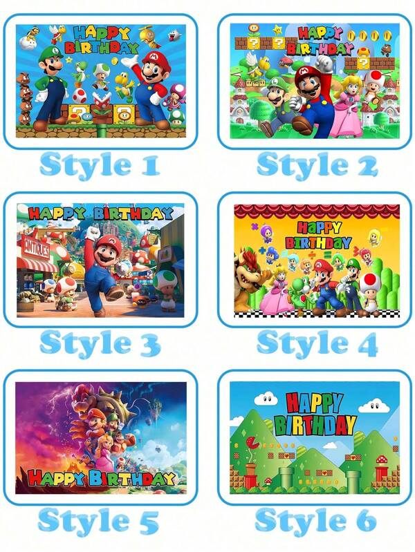 Super Mario 1 stuk Super Mario geautoriseerde thema verjaardagsfeest achtergronddecoratie, interessante cartoon Mario spel scène fotografie achtergrond, geschikt voor Super Mario thema babyshower, taarttafel feest, perfecte decoratie voor woonkamer, slaapkamer, wandtapijt, fotostudio achtergrond, tentoonstellingsstand rekwisieten (82,7x59,1, 59,1x39,4, 39,4x29,5 inch)