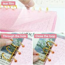 CZ A6 Binder 6Ring Clear Acrylic Binder Notebook Cover Gold Metal Round Ring With 45 Sheets Lined Inner Papers A6 Planner Budget Binder Glitter A6  5837 - 閃光 - 查看 2