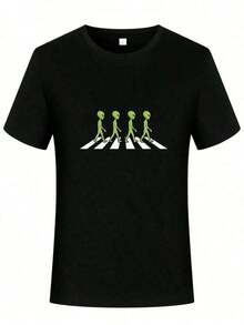 Camiseta Unissex 100% Algodão Alien Beatles Streetwear Lançamento - Preto - Visão 1