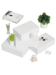 1 Stück weiße wiederverwendbare Geschenkbox mit Deckel, magnetischem Verschluss und rechteckigem Faltdesign, geeignet für Verpackung von Antrag-Boxen, Hochzeiten, Weihnachten, Halloween, Geburtstaggeschenken