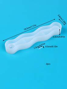 Set de 2 moldes de silicona en estilo zen para hacer un plato de incienso de onda y un soporte para velas - Blanco - Ver 7