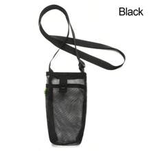 Portable Sport Water Bottle Cover With Strap Cup Sleeve Mesh Cup Pouch Mobile Phone Bag Visible Bag Outdoor Camping Accessories