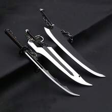 1pc New Anime Bleach Kurosaki Ichigo Zangetsu Sword Weapon Model Keychain Pendant Birthday Gift - Multicolor - View 5