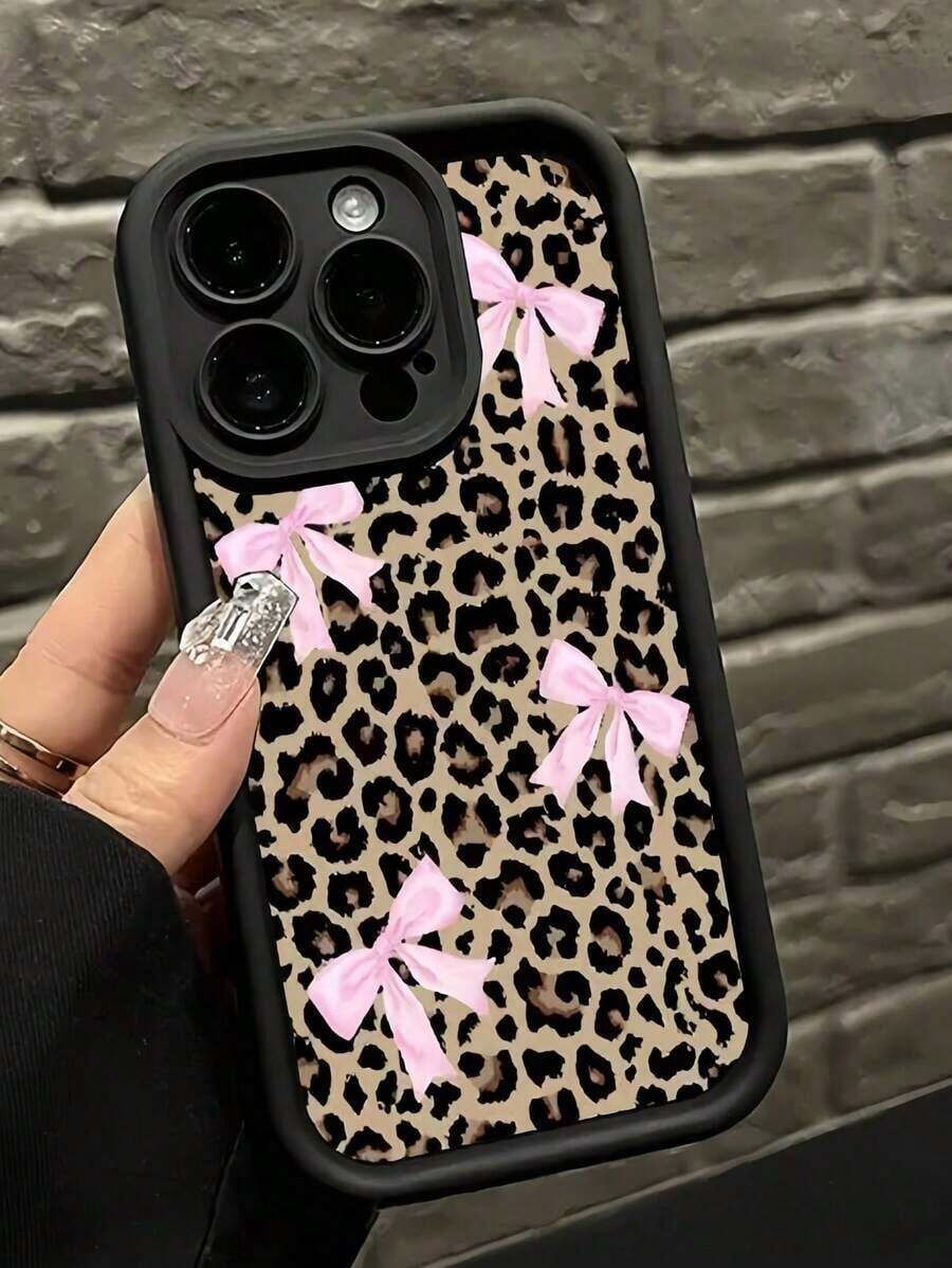 1pc Cheetah,Leopard Print1pc Leopard Print & Bow Design Premium Phone Case Compatible With Apple 16 15 14 13 12 11 Pro Max, Also Suitable For Series Phone Cases Case Summer 17 Pro Max Case 17 Case 17 Pro Case 17 Plus Case Clear Phone Case 15 Case 16 Case 16 Plus Case - 1pc - 查看 1