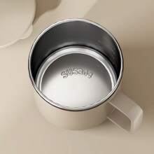 1个304不锈钢咖啡杯，带盖和手柄，双层隔热水瓶，大容量可重复使用保温杯，适用于茶、牛奶、咖啡，经久耐用，适合学生、办公室、户外、露营、野餐等场合。