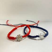 2 件蜘蛛/蜘蛛网手链套装，个性化设计，可调节，适合粉丝，万圣节配饰 - 彩色 - 查看 7