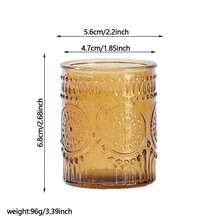 12pcs Vintage Nordic Style Sunflower Glass Candle Holders, Romantic Atmosphere Tabletop Decor Candle Cups, Suitable For Wedding, Dining Table Decoration