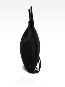 Fashionable Women's Backpack, Nylon Drawstring Closure Daily Commute Backpack, Fits Basketball & Football - Black - View 4