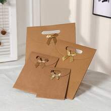 5pcs Style Portal Kraft Paper Bag Without Window For Christmas, Thanksgiving, Valentine's Day, Spring Festival, Birthday, Wedding, Self-Supporting Gift Boxes Hand-Held Flip Cover Gift Bag, Party Tote Bag - Multicolor - View 4
