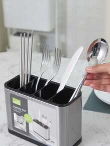 1 bộ đựng xà phòng bồn rửa nhà bếp, giá đựng miếng bọt biển bồn rửa nhà bếp 3 trong 1, khay đựng đồ dùng nhà bếp bằng thép không gỉ, giá để ráo nước, giá để bàn, bàn chải làm sạch dao kéo bằng thép không gỉ, giá phơi bát đĩa nhà bếp, kệ đựng đồ. - Bạc - Xem 5