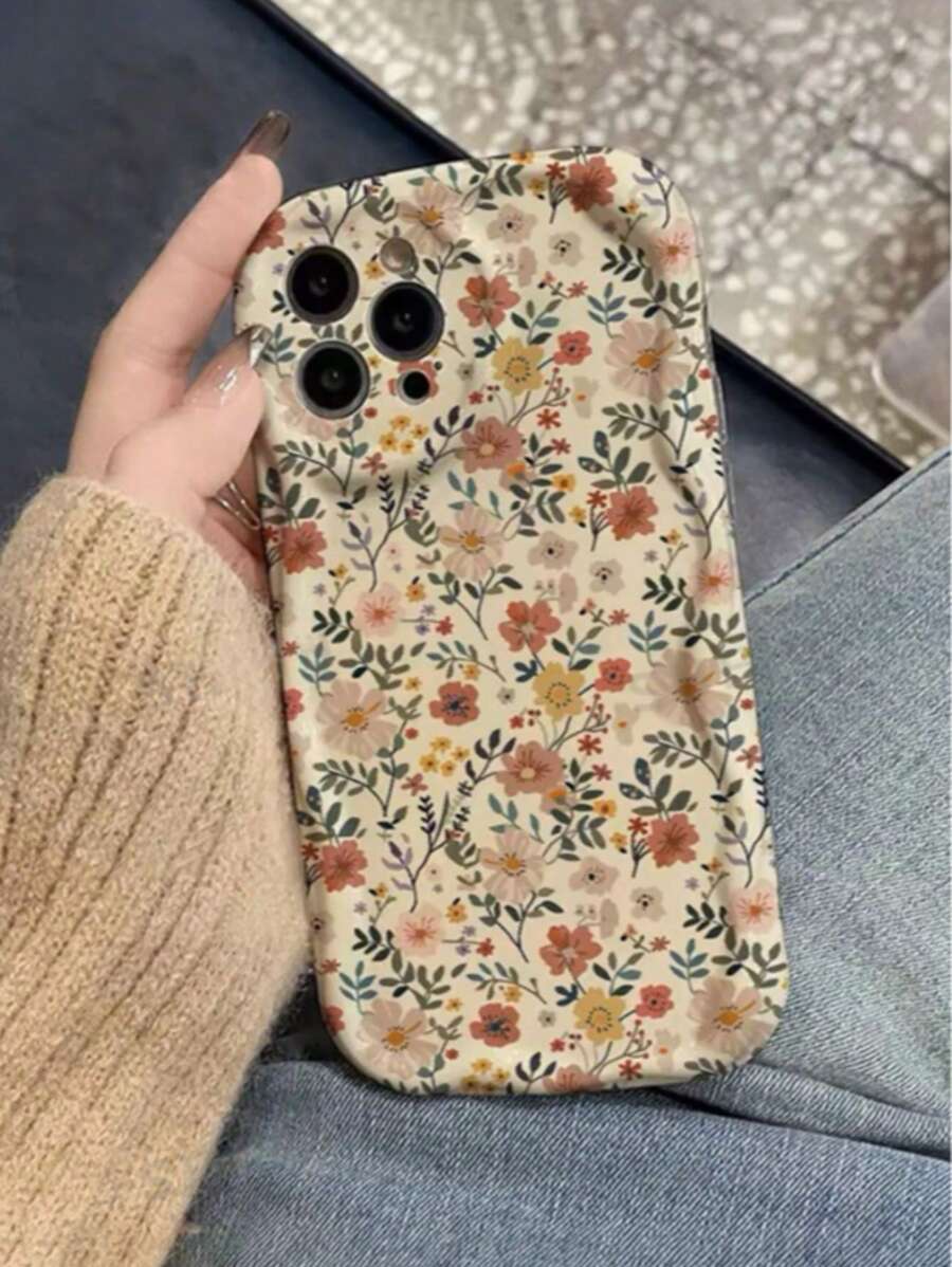 奶油纹理透明花卉全屏彩绘防摔手机壳适用于 P11、P12、XR、7/8、GES2、XS、P15、P16、P16 Pro Max、S25、S25+、S24、A04、A12、A13、A14、A23、A24、A32、A33、A51、A52、A53、A54、A72 防水防震防刮