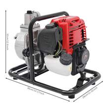 CNCEST Commercial Gasoline Engine Water Pump 4 Stroke 38CC 1 Inch Inlet Portable Gas-Powered Water Transfer Pump Air-Cooling Water Pump For Flood Gardening Irrigation - Silver & Red & Black - View 7