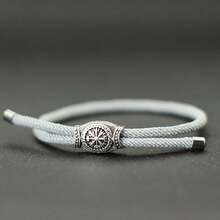 Vintage Men's Viking Bracelet, Handmade Adjustable Rope Bangle, Casual Accessory, Men's Gift, Fabric Bracelet - Vintage Adjustable Bracelet - View 10