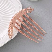 1 buc pieptene de păr elegant, minimalist, elegant, de înaltă calitate, pentru femei, accesoriu de păr cu pieptene lateral, agrafă de păr din aliaj cu 5 dinți, piepteni, pieptene de păr, accesorii Rave