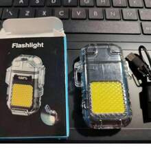 USB Rechargeable Electric Lighter LED Induction Light Does Not Go Out With Wind - Multicolor - Ver 6
