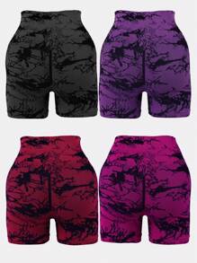 4pcs High Waisted Women Multi-Color Athletic, Workout, Yoga, Running Pants