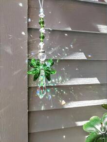 1pc Rainbow Guardian Angel Crystal Suncatcher, Can Be Used As Home/Car Decor, Porch Decor And Hanging Crystal Glass Ornament - Multicolor - View 5