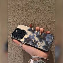 Laser Blooming Purple Flower Print Phone Case,Suitable For IPhone17/IPhone17 Air/IPhone17 Pro/IPhone17 Pro Max/16 Pro Max/15 Pro Max/14 Pro Max/13 Pro Max/12 Pro Max/11 Pro Max , Compatible With Samsung Galaxy Series A54/A53 - 透黑 - 查看 5