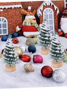 10 قطعة/مجموعة أشجار عيد الميلاد الصناعية الصغيرة، أشجار صنوبر صغيرة، ديكور طاولة المنزل، اكسسوارات ديكور السنة الجديدة، مشهد ثلجي صناعي أشجار صنوبر صغيرة DIY، ديكور الدمى المنزلية، ديكور منزلي واقعي لعيد الميلاد، ديكور غرفة الشتاء