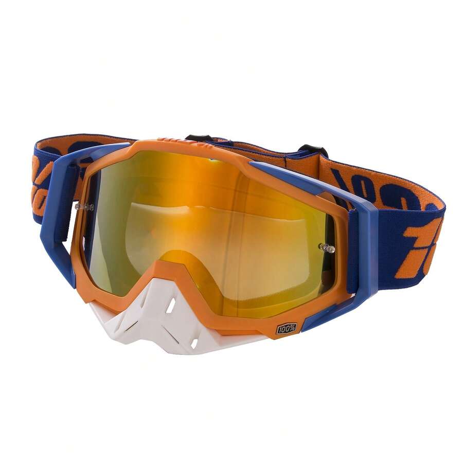 Motorcycle Goggles, Adjustable Strap Windproof Scratch Resistant Ventilated For Sports Cycling Snowboard - Màu Cam cháy - Xem 1