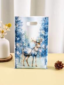 10/20/50pcs Festive Christmas Plastic Loot Bags Blue Santa Snowman Tree Reindeer Pattern Gift Bags Ideal For Holiday Parties & Christmas Celebrations Durable Xmas Treat Bags Christmas Decor 2025 Multipurpose Present Bags New Year 2026 Gift Wrapping Supplies Christmas Christmas Decorations Christmas Pajamas Christmas Gifts Christmas Decor